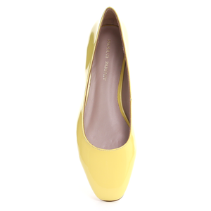 Ballerine in Pelle Verniciata con Punta Quadrata (Giallo) - Product Image 6