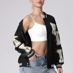 Winter Collection Adult Size <b>Women</b> Printed Canvas Stand Varsity <b>Jacket</b> Breathable Quick Dry <b>Lightweight</b> Comfortable Fit Casual - Product Image 3