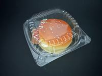 Vente en gros 5 "x 5" Contenants d'emballage carrés transparents jetables en plastique PET à clapet et à charnière pour gâteaux alimentaires
