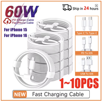 Câble de charge rapide USB double type C PD 60w 6A pour iPhone 15 Pro Max iPad, câble de données type C pour Samsung Galaxy Xiaomi