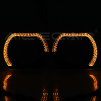 Feux de jour universels pour voiture 5D Slim Version 3CM, anneau halo LED en forme de C, effet œil d'ange en cristal, système d'éclairage automobile 12V