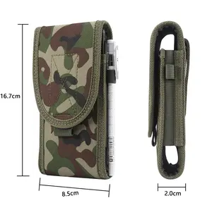 Sabuk sarung Universal kantung kustom nilon Camo, cocok untuk ponsel pintar sampai 4.5 "-6.9" sarung tas pinggang penutup ponsel untuk semua ponsel