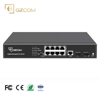 OEM 공장 관리 giga poe sfp 스위치 8 포트 기가비트 poe 스위치 2 1 그램 sfp 업 링크 poe 스위치