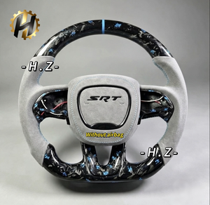 พวงมาลัยคาร์บอนไฟเบอร์ฟอร์จสีน้ำเงินแบบกำหนดเอง HZ สำหรับ Charger สำหรับ Grand Trackhawk ปี 2013-2023 - Product Image 2