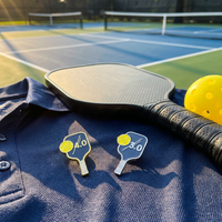 Épinglette personnalisée en émail pour vêtements, avec motifs de raquettes de pickleball, tennis, badminton, padel, en or, argent, rigide ou souple, pour le sport
