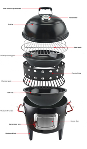 <span class=keywords><strong>Barbecue</strong></span> vertical au charbon de bois, fumoir extérieur, grill de fumage pour l'extérieur - Product Image 4