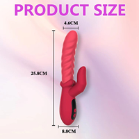 Vibrateur 2-en-1 à ondes linguales et poussées, double stimulation, stimulation du clitoris par pression des doigts et léchage de la langue, jouets sexuels pour femmes
