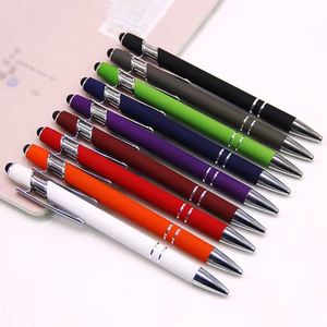 Stylo bille publicitaire personnalisé 2-en-1 en métal multicolore, cadeaux promotionnels, multifonctionnel pour bureau, écran tactile doux - Product Image 1
