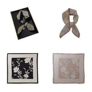 Fazzoletto quadrato floreale semplice 70x70 cm 38g, sciarpa leggera per donna, accessorio moda - Product Image 1