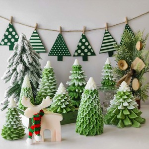 Molde de Silicona Creativo para Hornear en Forma de Árbol de Navidad, para Decoraciones de Pasteles Navideños, Molde para Velas Aromáticas - Product Image 5