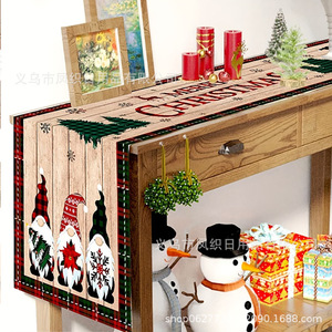 Mantel de mesa de lino de ganchillo estilo nórdico con patrón geométrico a cuadros, el más vendido transfronterizo para Navidad - Product Image 3