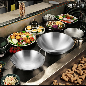 Olla Pequeña para Alimentos Secos, de Acero Inoxidable 201 Engrosado, Dorada, con Asas, para Alcohol, <span class=keywords><strong>Wok</strong></span>, Restaurante, Multiusos, para Mariscos Picantes, Sin Recubrimiento, para Gas - Product Image 3