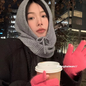 Pasamontañas de lana de oveja 100% de gama alta australiana para mujer, logotipo bordado de Color sólido, gorro de punto con protección auditiva para deportes de invierno - Product Image 5