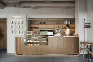 Mostrador Personalizable de Alta Gama para Cafetería, Diseño Integral de Tienda en Acero Inoxidable y Madera para Cafés y Espacios Comerciales en Centros Comerciales - Product Image 2