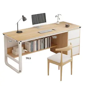 컴퓨터 책상 체리 우드 컬러 미니멀리스트 및 현대 가정용 사무실 테이블 라운드