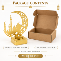 Décorations du Ramadan, Eid Mubarak, chandelier islamique, décoration de la maison, centre de table, croissant de lune, mosquée, porte-bougie à la lumière de la bougie tealight