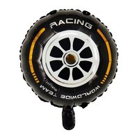 Nouveau style de ballon pneu, ballon rond en aluminium à carreaux noir et blanc de 18 pouces, ballon décoratif sur le thème du casque de course