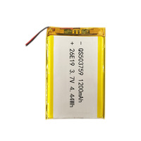 Vente directe de batteries haute température QS503759, 3,7 V, 1200 mAh, cellule de batterie Lipo pour produits d'extérieur