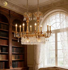 Kustom lampu kristal K9 Dekorasi Rumah, lampu gantung emas kontemporer besar mewah - Product Image 3