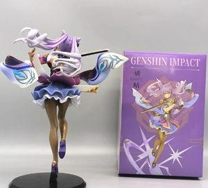 ลดกระหน่ำหุ่นอะนิเมะ26ซม. <span class=keywords><strong>Genshin</strong></span> <span class=keywords><strong>Impact</strong></span> <span class=keywords><strong>Keqing</strong></span> Swing ดาบตั้งได้โมเดลของเล่นชุดสะสมของเล่นเดสก์ท็อปของเล่นพีวีซี - Product Image 4