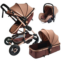 Landau pour bébé Poussette de luxe 3 en 1 Wagon pour siège auto Poussettes pour bébé Buggy Système de voyage pliable pour enfant UK Poussette pour bébé