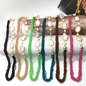 Fabricante de joyas, nuevo collar de múltiples hilos con cuentas de cristal hecho a mano, collar de perlas Diy elegante y de moda - Product Image 1