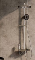 Juego de Mezclador de Ducha de Pared de Lujo con Doble Manija Cromada para Agua Fría/Caliente, con Rociador de Lluvia, Diseño Moderno para Uso en Hoteles