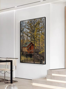 Casa di legno nella decorazione della parete della foresta mini stile di vita moderna arte tela pittura naturale 40*60 cm per soggiorno e hotel - Product Image 3