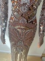 Élémentaire Étincelant Taille Diamant Paillettes Sexy Serré Tech Jupe Chanteur Tempérament Slim Fit Performance Vêtements