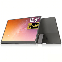 Monitor Portátil FHD 1080P de 15.6 Pulgadas IPS 60Hz con Altavoces Integrados, Soporte Ajustable, Pantalla Externa para Laptop, Juegos y Oficina