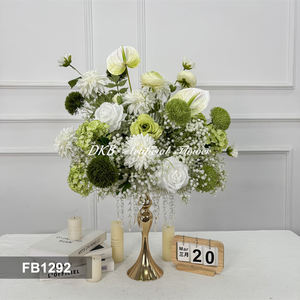 Hot Sale <b>artificial</b> flower ball 45 cm Green white Rose Flower Ball for Wedding Party Decoration - Product Image 2