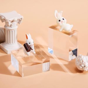 3 X 3 X 1 Acrylic Square Display Block Clear Polished Acrylic Cube Jewelry Ring Showcase Display Stand - Product Image 4