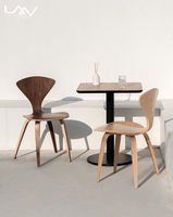 Chaises de salle à manger Norman Cherner en contreplaqué courbé plaqué noyer, design moderne, prêtes à être expédiées