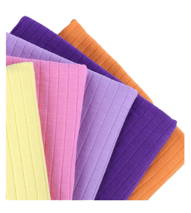 Spring new knitted 180GSM polyester Rayon spandex fabric TR fabric strip ribbed T-shirt fabric