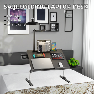 Vente en gros d'usine SAIJI - Nouvelle table portable pour ordinateur portable avec lampe LED réglable - Table pliable pour ordinateur portable de grande taille - Support de livre pour enfants - Product Image 2