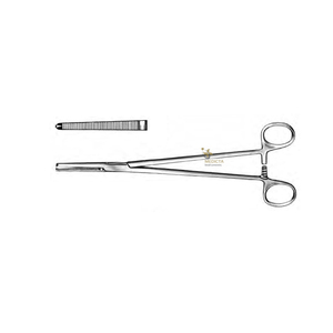Pinzas de Histerectomía Holzbach Rectas de 23.5cm, Pinzas Quirúrgicas Manuales de Acero Inoxidable - Product Image 1