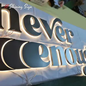 High Maker Customized Outdoor Indoor Light Up Letter Company Logo 3D Channel Letter Metal Mirror Surface Led Backlit Letter Sign