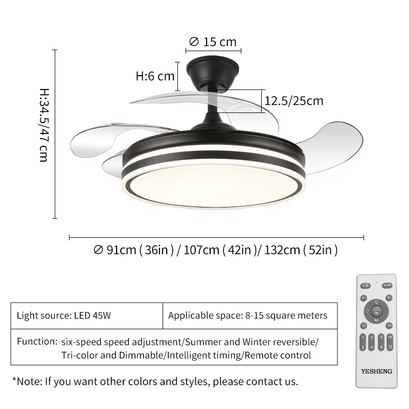 สีดำ ขนาด 42 นิ้ว