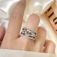 Soldes d'usine : Bague plaquée or, bagues de mariage pour femmes, bague ajustable légère