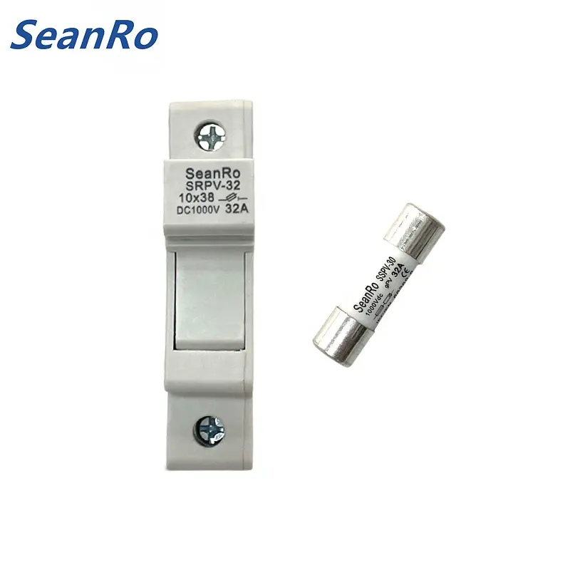 SeanRo wholesale Din Rail Fuse Holder Solar PV DC 1000V 1-30A 30 amp fusibles thermal porcelain fuse with Base