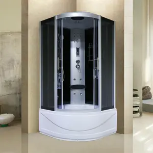 Küvet ve küvet ile gri temperli cam duş odaları ile buhar whirlpool banyo duş odası ile akıllı buhar duş odası