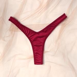 Culottes string sexy pour femmes, coupe en V, couleur unie, taille basse, sous-vêtements en T-back, extensibles, respirants, pour femmes OEM ODM - Product Image 4