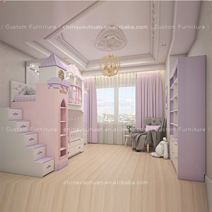 Letto a Castello Principessa, Letto a Due Piani da Sogno per Camere da Letto di Bambine, Letto a Castello per Bambini in Legno Massello con Design Multifunzionale Personalizzato - Product Image 3