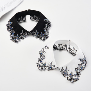 LHY Detachable Lace <strong>Collar</strong> Fake <strong>Shirt</strong> Neckline for Women Embroidered Peter Pan Vintage Style <strong>butterfly</strong> Necklaces for Women - Product Image 1