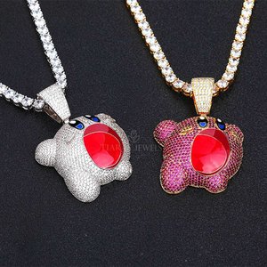 Colgante de Diamantes de Diseño Hip Hop, Plata de Ley 925 con Acabado en Oro y Rodio, Joyería Unisex de Lujo para Uso Diario - Product Image 1