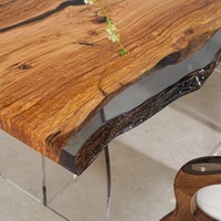 Prix d'usine du meilleur bois de noyer à haute teneur en résine époxy conception de table en bois résine époxy transparente pour le dîner table de bureau de rivière