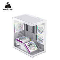 AntarcChill White Mid Tower Sea View Chassis Top Bottom Separation 240 Water Cooling MATX ITX Custom