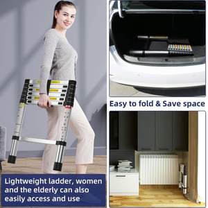 Échelles télescopiques en aluminium légères, extensibles et pliables, design moderne, pour la maison, le camping-car, le <span class=keywords><strong>grenier</strong></span>, utilisation quotidienne, <span class=keywords><strong>escalier</strong></span> - Product Image 6