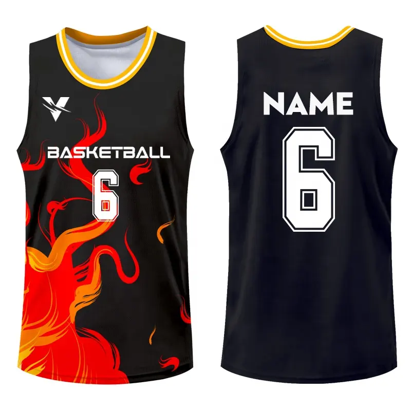 Individuelle Basketball-Jugendshirts personalisierter Sublimationsdruck Name Nummer Logo Polyester Basketballtrikot T-Shirt für Herren M9929