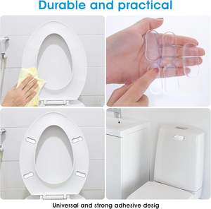 Coussin de siège de toilette en gel PU de haute qualité, économique et amélioré, avec pare-chocs pour s'asseoir, protection de l'anneau de siège de toilette - Product Image 3